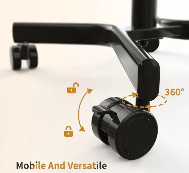 Alt view image 7 of 7 - Mobile Standing Desk, 28 inch Small Height Adjustable Rolling Laptop Desk, Portable Sit Stand Desk with Lockable Wheels, Ergonomic Desktop Table for Home Office, Rustic Brown