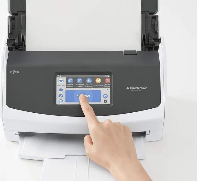 Alt view image 2 of 5 - Fujitsu ScanSnap iX1500 Color Duplex Document Scanner with Touch Screen for Mac or PC, White