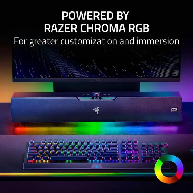 Alt view image 5 of 7 - Leviathan V2 Pro - Multi-Driver PC Gaming Soundbar with Subwoofer - Beamforming Surround Sound with AI Head Tracking - Chroma RGB - Bluetooth 5.0 & 3.5mm - for PC, Desktop/Laptop, Mobile, Switch