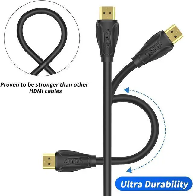 Alt view image 6 of 7 - 4K HDMI Cable 100ft, High Speed Hdmi Cables (HDMI2.0,18Gbps,1080P)-Ethernet Audio Return Video 4K HDMI Cable, Ultra High Speed Gold Plated Connectors, Compatible with Playstation Arc PS3 PS4 PC HDTV