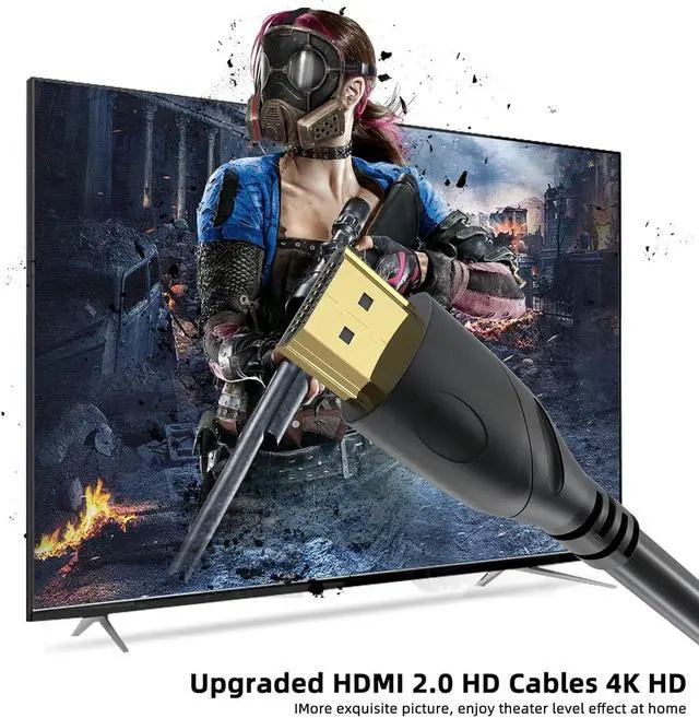 Alt view image 7 of 7 - HDMI Cable 75ft (HDMI 2.0,18Gbps) Ultra High Speed HDMI Cables Gold Plated Connector Ethernet Audio Return Video 2K 30Hz FullHD1080p 3D for Xbox Arc Laptop PS3 PS4 PS9 PC HDTV etc