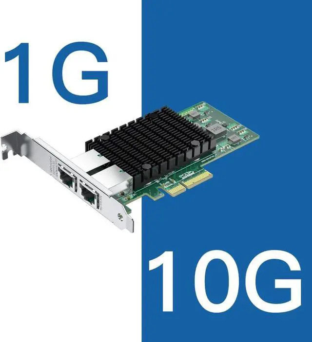 Alt view image 3 of 7 - 10Gb RJ45 PCI-E Network Card NIC, Compare to X550-T2, with Intel X550-AT2 Chip, Dual RJ45 Ports, PCI Express 3.0 X4, Ethernet Converged Network Adapter Support Windows/Linux/VMware