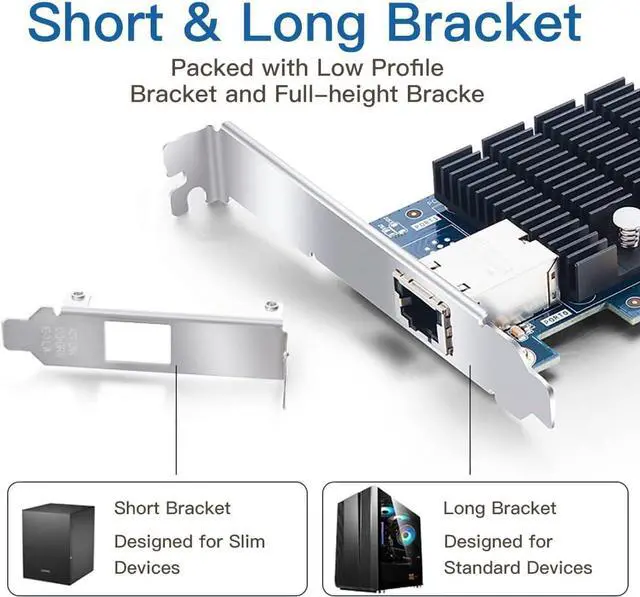 Alt view image 2 of 7 - 10Gb RJ45 PCI-E Network Card NIC, Compare to X550-T1, with Intel X550-AT Chip, Single RJ45 Port, PCI Express 3.0 X4, Ethernet Converged Network Adapter Support Windows/Linux/VMware