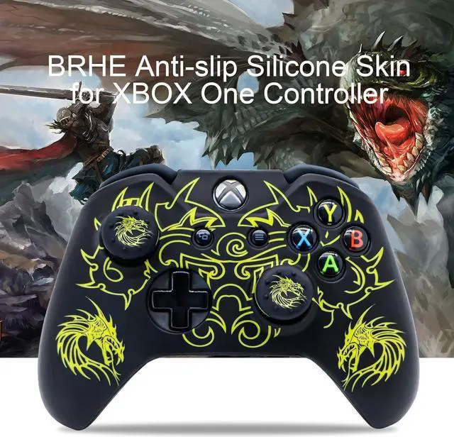 Alt view image 4 of 6 - Xbox-One Controller Skin, Anti-Slip Silicone Cover Protector Case Accessories Set for Microsoft Xbox 1 Wireless/Wired Gamepad Joystick with 2 Thumb Grips Caps (Yellow)