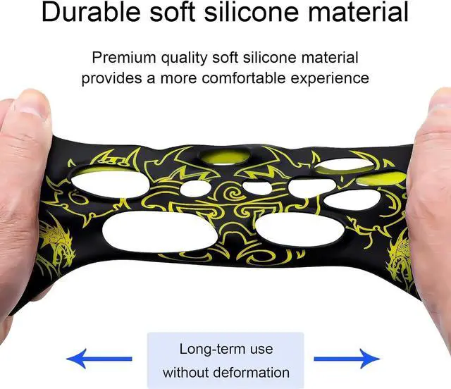 Alt view image 6 of 6 - Xbox-One Controller Skin, Anti-Slip Silicone Cover Protector Case Accessories Set for Microsoft Xbox 1 Wireless/Wired Gamepad Joystick with 2 Thumb Grips Caps (Yellow)