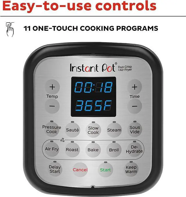 Alt view image 4 of 7 - Instant Pot Duo Crisp 11-in-1 Air Fryer and Electric Pressure Cooker Combo with Multicooker Lids that Fries, Steams, Slow Cooks, Sautés, Dehydrates, & More, Free App With Over 800 Recipes, 8 Quart