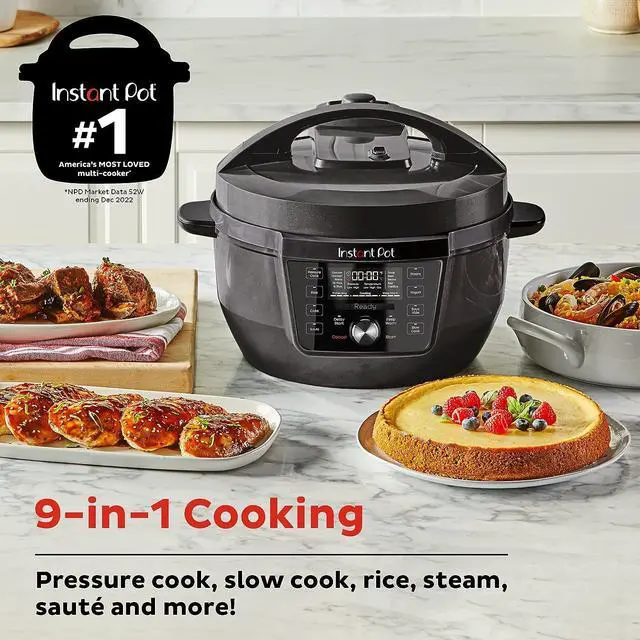 Alt view image 2 of 6 - Instant Pot RIO Wide Plus, 7.5 Quarts 35% Larger Cooking Surface, WhisperQuiet Steam Release, 9-in-1 Electric Multi-Cooker, Pressure Slow Cooker, Rice Cooker, Steamer, Sauté, Cake & Warmer