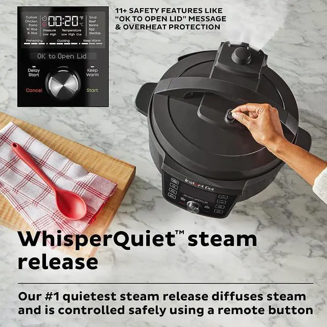 Alt view image 5 of 6 - Instant Pot RIO Wide Plus, 7.5 Quarts 35% Larger Cooking Surface, WhisperQuiet Steam Release, 9-in-1 Electric Multi-Cooker, Pressure Slow Cooker, Rice Cooker, Steamer, Sauté, Cake & Warmer