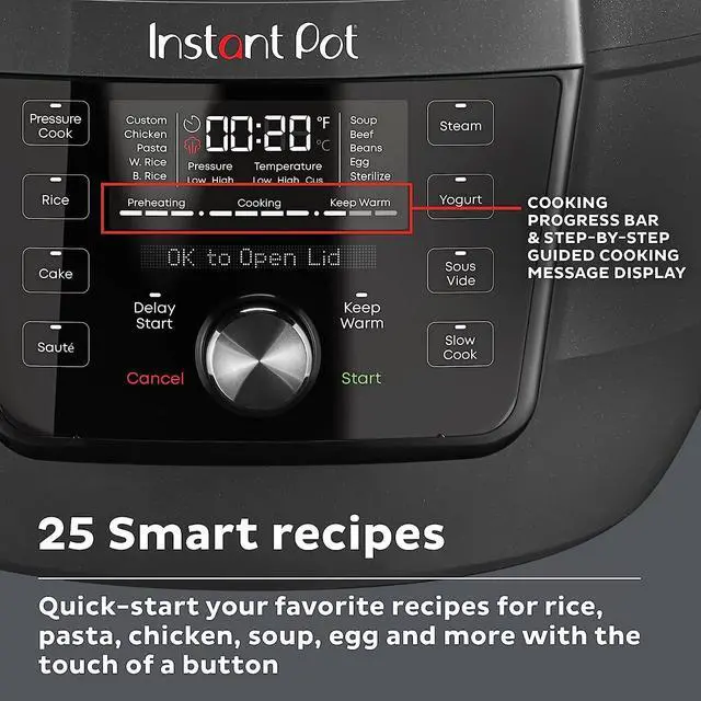 Alt view image 4 of 6 - Instant Pot RIO Wide Plus, 7.5 Quarts 35% Larger Cooking Surface, WhisperQuiet Steam Release, 9-in-1 Electric Multi-Cooker, Pressure Slow Cooker, Rice Cooker, Steamer, Sauté, Cake & Warmer