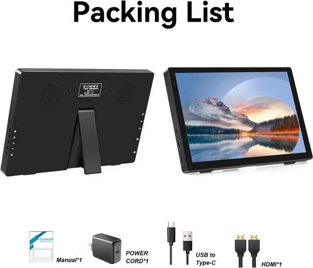 Alt view image 6 of 6 - 7 inch Touchscreen Mini Monitor 1024 X 600 Small Monitor HDMI Portable Monitor IPS LCD Display for Laptop Xbox PS3 Rasp Pi