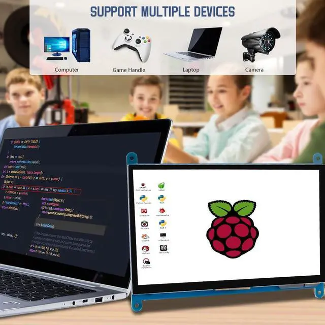 Alt view image 4 of 7 - 7 Inch IPS LCD Touch Screen Display Panel 1024×600 Capacitive Screen HDMI Monitor for Raspberry Pi, BB Black, Windows 10 8 7
