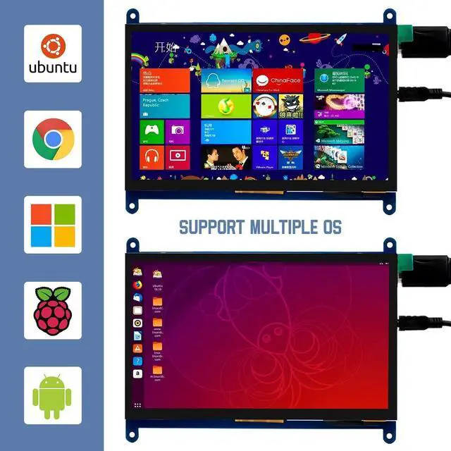 Alt view image 6 of 7 - 7 Inch IPS LCD Touch Screen Display Panel 1024×600 Capacitive Screen HDMI Monitor for Raspberry Pi, BB Black, Windows 10 8 7