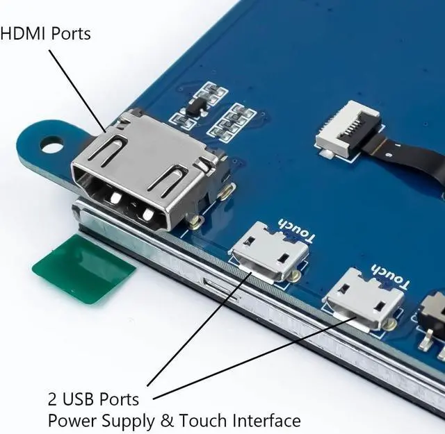 Alt view image 7 of 7 - 7 Inch IPS LCD Touch Screen Display Panel 1024×600 Capacitive Screen HDMI Monitor for Raspberry Pi, BB Black, Windows 10 8 7