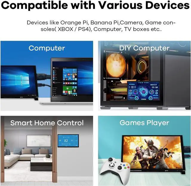 Alt view image 5 of 7 - 7 Inch IPS LCD Touch Screen Raspberry Pi Monitor Display 1024×600 Capacitive Screen HDMI Monitor Compatible with Raspberry Pi 3B+/Raspberry Pi 4B, BB Black, Windows 10 8 7