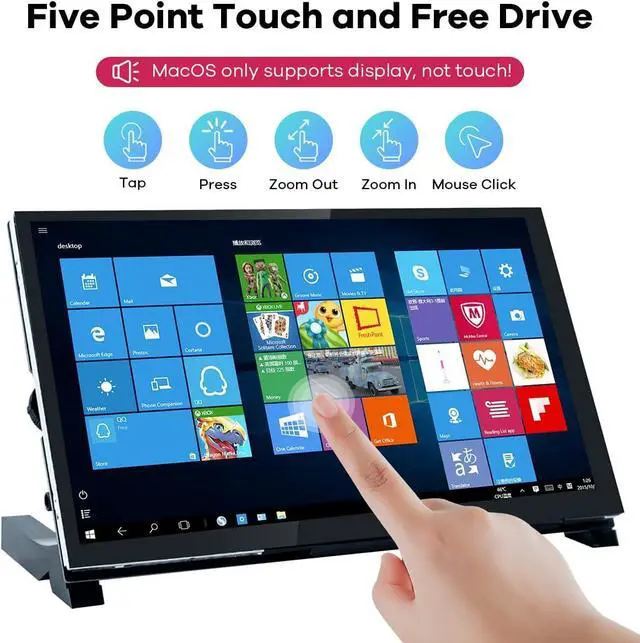 Alt view image 2 of 7 - 7 Inch IPS LCD Touch Screen Raspberry Pi Monitor Display 1024×600 Capacitive Screen HDMI Monitor Compatible with Raspberry Pi 3B+/Raspberry Pi 4B, BB Black, Windows 10 8 7