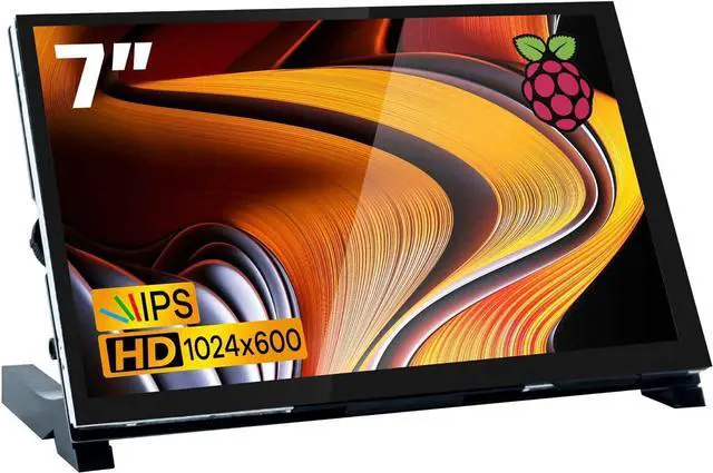 Main image of 7 Inch IPS LCD Touch Screen Raspberry Pi Monitor Display 1024×600 Capacitive Screen HDMI Monitor Compatible with Raspberry Pi 3B+/Raspberry Pi 4B, BB Black, Windows 10 8 7