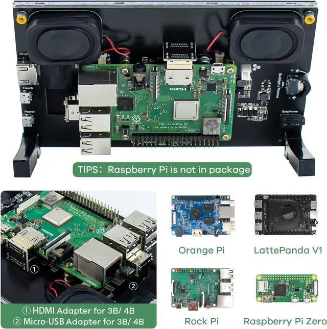 Alt view image 6 of 7 - 7 Inch IPS LCD Touch Screen Raspberry Pi Monitor Display 1024×600 Capacitive Screen HDMI Monitor Compatible with Raspberry Pi 3B+/Raspberry Pi 4B, BB Black, Windows 10 8 7
