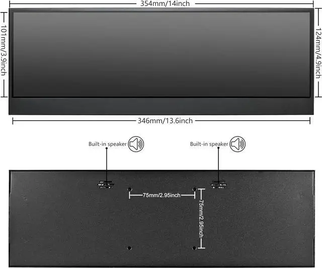 Alt view image 5 of 7 - 14'' 4K UHD IPS 3840x1100 Stretched Bar Touch Screen Display Monitor for Laptop Computer PC Speed Temperature Windows Aida64 CPU GPU HDMI Secondary Monitor for Music Media Timeline Editing