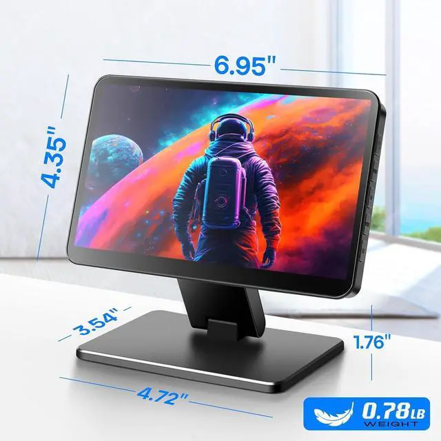 Alt view image 6 of 6 - Touch Screen Monitor with Case, 7 Raspberry Pi Screen, IPS FHD 1024×600,Responsive and Smooth Touch,Dual Built-in Speakers,HDMI Input,Compatible with Raspberry Pi 5/4/3/Zero,Versatile Stand