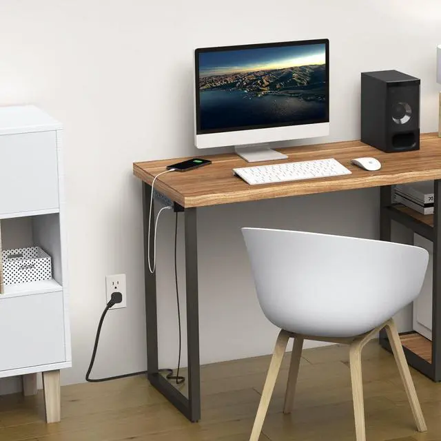 Alt view image 5 of 7 - 20W USB C Under Desk Power Strip Mountable,Total 40W Fast Charging Ultra Flat Plug Power Strip Surge Protector 1200J,9 in 1 Desk Outlet,5 Outlets,2 USB-C,2 USB-A,6.56FT Flat Extension Cord Black