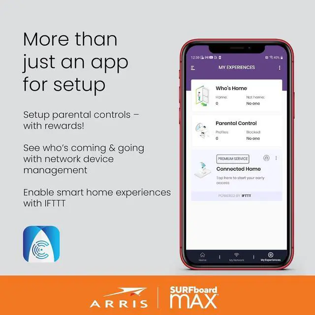 Alt view image 4 of 6 - ARRIS SURFboard mAX W121 Tri-Band Mesh Wi-Fi 6 System, AX6600 Speeds up to 6.6 Gbps, Coverage up to 5,500 sq ft, 4.8 Gbps Backhaul, Two 1 Gbps Ports per Node, Alexa Support