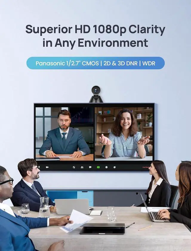 Alt view image 2 of 6 - PTZ Camera,HD 1080p Video Conference Camera System with 12X Optical Zoom,Wide-Angle USB Conference Room Webcam with Remote Control for Streaming, Video Calling, Recording