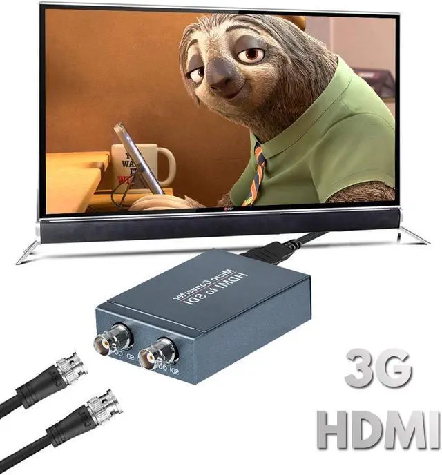 Alt view image 5 of 5 - HDMI to SDI Converter, Micro Converter One HDMI in Two SDI Output (with Power Supply Adapter, Audio Embedder Support HDMI 1.3, 3G/HD-SDI Auto Format Detection Extender for Camera CCTV