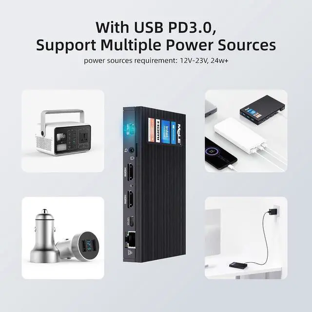 Alt view image 3 of 7 - Fanless Mini PC Windows 11 Pro Celeron N5105 16GB 512GB Micro Computer with Full Function Type C Small Desktop WiFi6 Ethernet PXE Unlock BIOS PD Industrial Personal Media