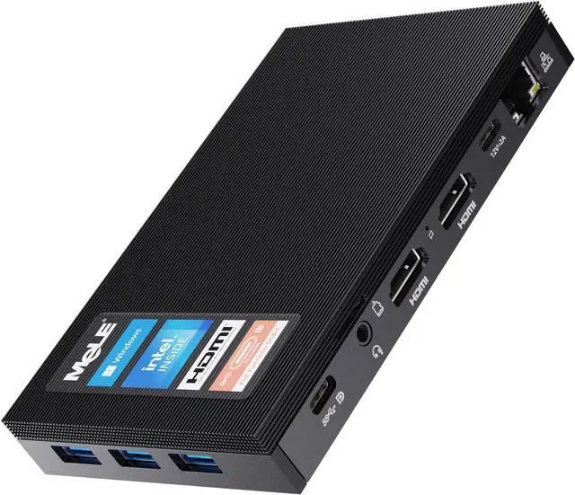 Main image of Fanless Mini PC Windows 11 Pro 16GB DDR4 512GB ROM Tiny Desktop PC Celeron N5105(up to 2.9GHz) Micro Computer USB-C Dual HDMI 4K, VESA Mount, WiFi 6, BT5.2 Office PC