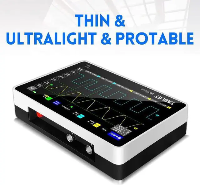 Alt view image 6 of 6 - Portable Handheld Tablet Oscilloscope with 100X High Voltage Probe, 2 Channels 100Mhz Bandwidth 1GSa/s Sampling Rate 7" TFT LCD Touch Screen