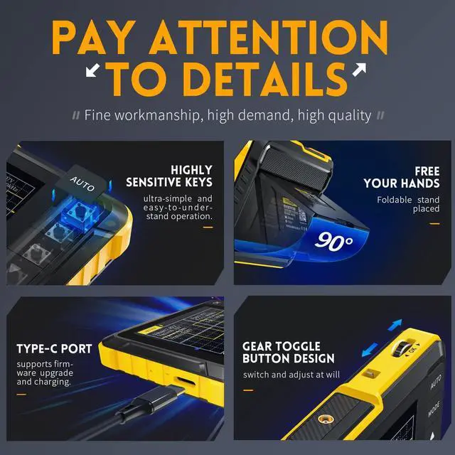 Alt view image 4 of 7 - 2.8" TFT Handheld Digital Oscilloscope Kit Portable Automotive Oscilloscope, 2.5MS/s High Sampling Rate, 200KHz Bandwidth, Trigger Function Auto/Nomal/Single