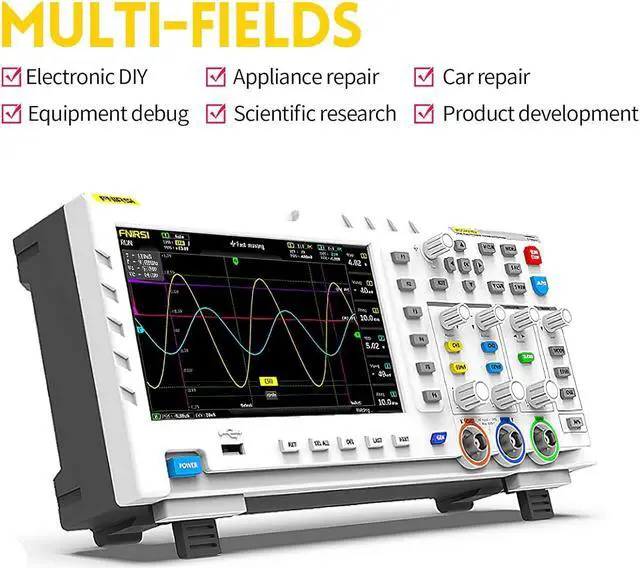 Alt view image 4 of 6 - 2 in 1 Digital Oscilloscope DDS Signal Generator, 100X High Voltage Probe, 2 Channels 100Mhz Bandwidth 1GSa/s Sampling Rate Built-in 1GB Storage Space