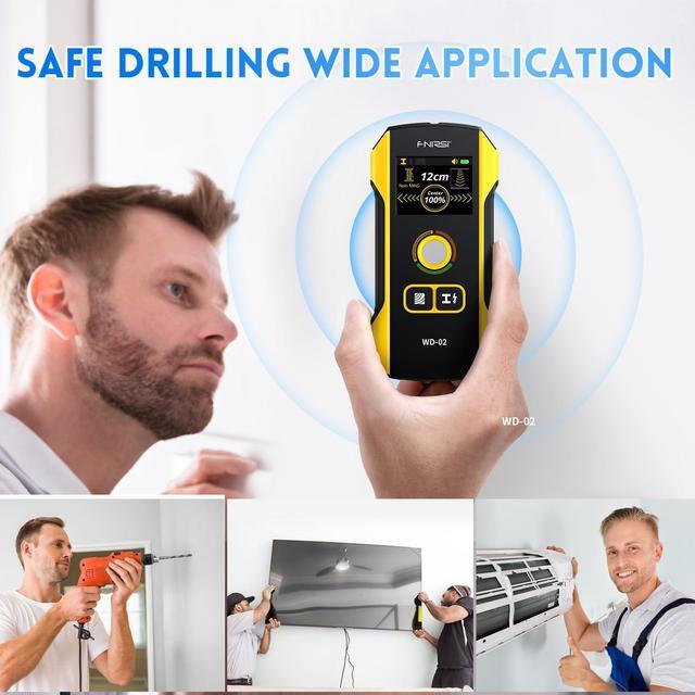 Alt view image 7 of 7 - Stud Finder Wall Scanner - TFT Display Electronic Stud Detector with HPC Chip, Wall Scanner with Positioning Hole for Center and Edge of Wood AC Wire Metal Studs Joist Pipe