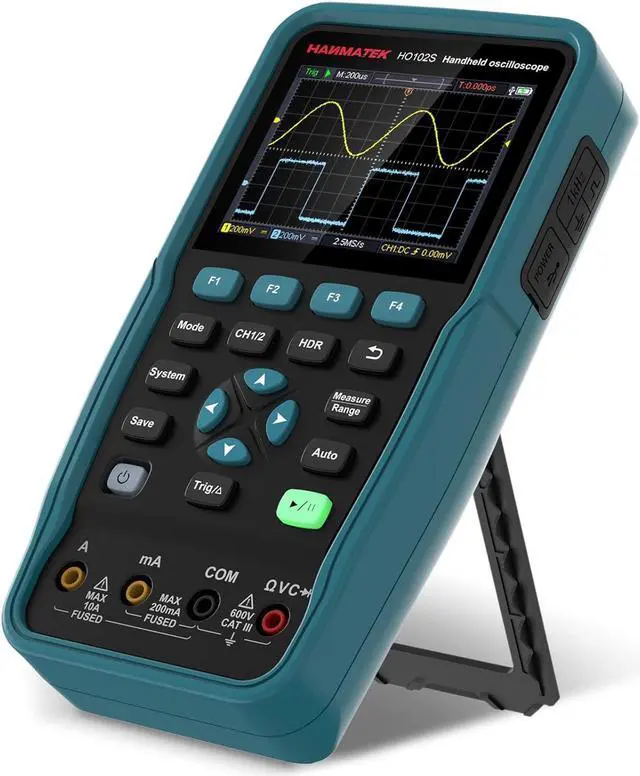 Alt view image 7 of 7 - 3 in 1 Handheld Oscilloscope Multimeter 100Mhz Waveform Generator Oscilloscope with 2 Channels 3.5"TFT, HO102S Professional oscilloscope Multimeter with Memory Function