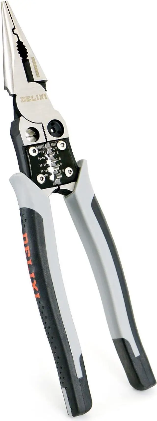 Main image of Multi-Function Needle Nose Pliers with Sharp Blades,Multi-Function Combination Pliers with Wire separate, Wire winding, Wire Stripper, Crimper,Cutter Function, 9 inch