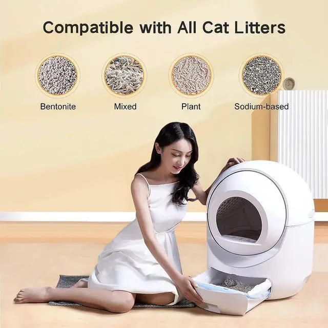 Alt view image 7 of 7 - Self Cleaning Cat Litter Box, Automatic Cat Litter Box with APP Control Odor Removal Safety Protection for Multiple Cats