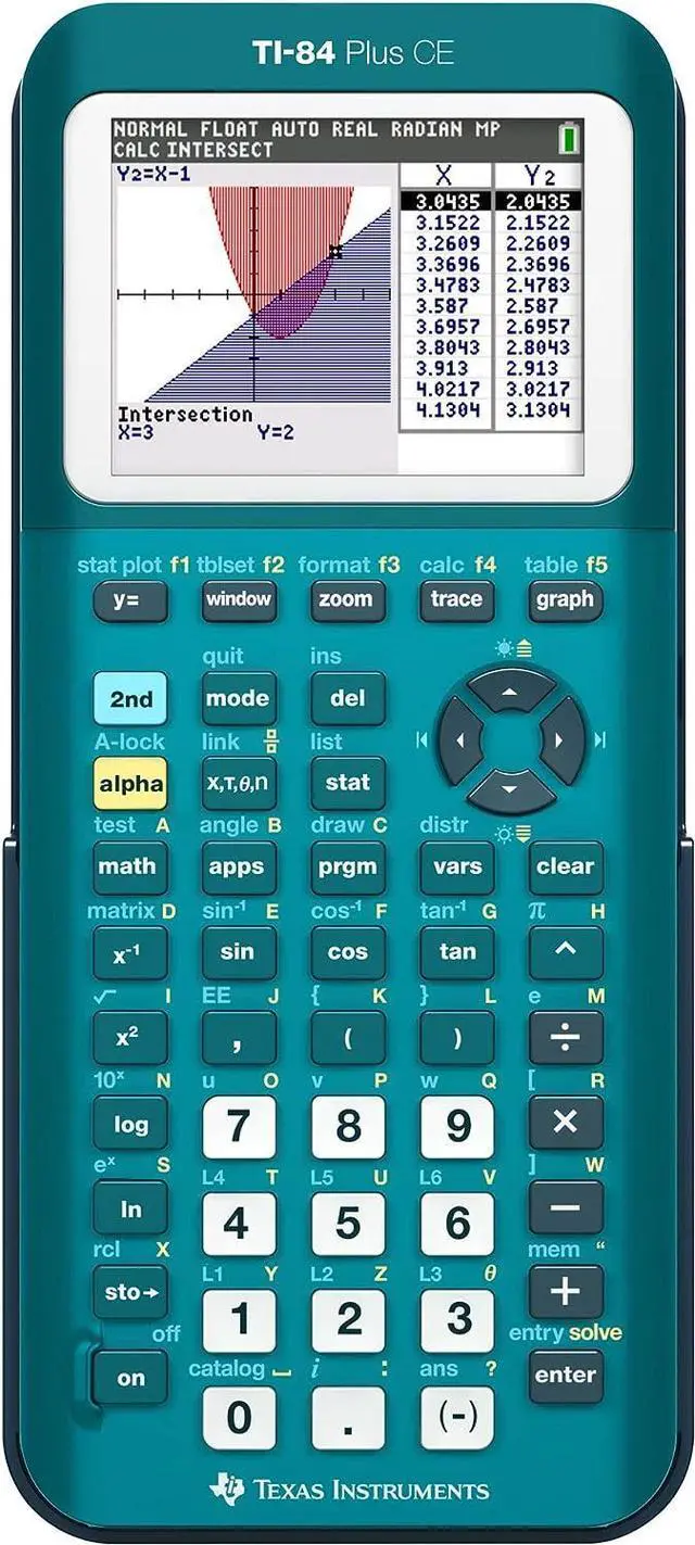 Main image of Texas Instruments TI-84 Plus CE Color Graphing Calculator, Teal (Metallic)