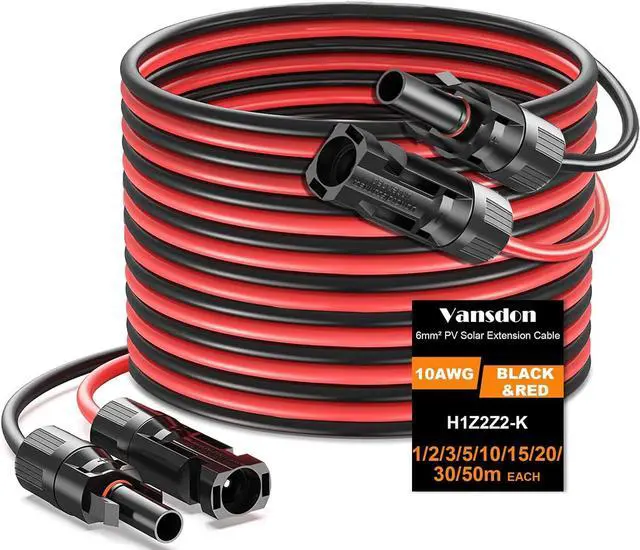 Main image of Solar Panel Extension Cable, 40 Feet 10AWG Solar Extension Cable Kit with Female & Male Waterproof Connectors for RV, Photovoltaic Systems