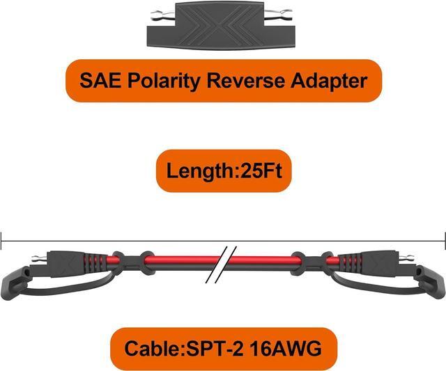 Alt view image 3 of 7 - 2 Pack 12ft. SAE to SAE Extension Cable Quick Disconnect Connector 16AWG, for Automotive, Solar Panel Extension Cable Plug (12FT(16AWG))