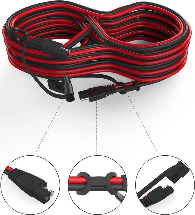 Alt view image 7 of 7 - 2 Pack 12ft. SAE to SAE Extension Cable Quick Disconnect Connector 16AWG, for Automotive, Solar Panel Extension Cable Plug (12FT(16AWG))