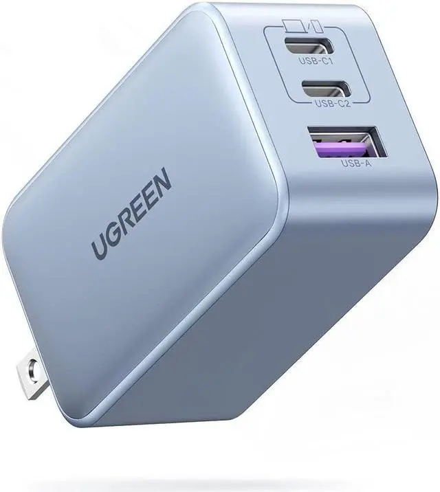 Main image of UGREEN 65W USB C Charger, Nexode 3 Ports GaN Fast Charger Block, Compact Foldable Charger for MacBook Pro/Air, Dell XPS, iPhone 15 Pro Max/14/13, iPad Pro, Galaxy S24/S23, Pixel 8, Steam Deck - Blue