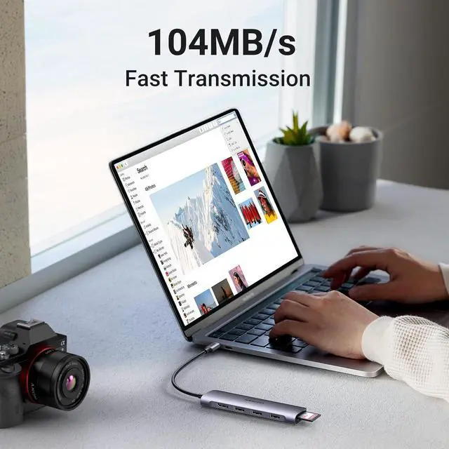 Alt view image 4 of 6 - UGREEN USB C Hub 6 in 1 USB C Dongle 4K HDMI, 3 USB 3.0 Ports, SD/TF Card Reader Compatible with MacBook Pro, MacBook Air, iPad, iPhone 15 Pro/Pro Max. Grey