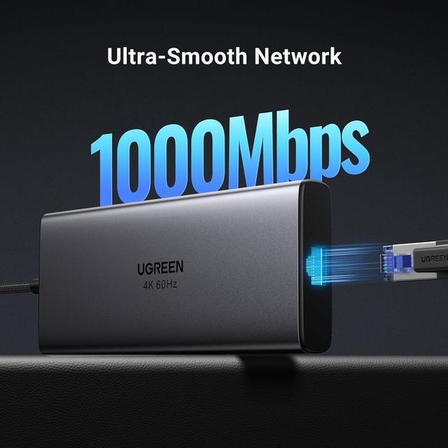 Alt view image 5 of 7 - UGREEN USB C Hub 9 in 1 10Gbps USB C 3.2 & USBA 3.2 4K 60Hz HDMI, 100W Power Delivery, SD/TF Card Reader Gigabit Ethernet for MacBook Pro/Air,iPhone 15 Pro/Pro Max, Thinkpad and More