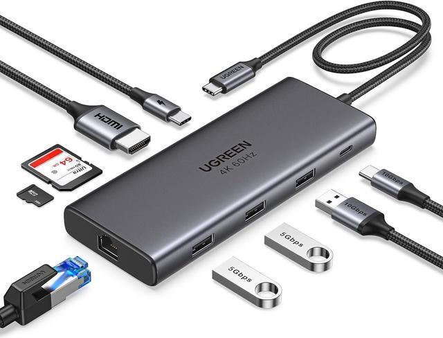 Main image of UGREEN USB C Hub 9 in 1 10Gbps USB C 3.2 & USBA 3.2 4K 60Hz HDMI, 100W Power Delivery, SD/TF Card Reader Gigabit Ethernet for MacBook Pro/Air,iPhone 15 Pro/Pro Max, Thinkpad and More