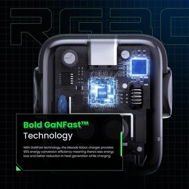 Alt view image 7 of 7 - UGREEN RG 30W USB C Charger, Nexode Robot GaN Fast Charger Block, Compact Wall Charger Power Adapter for iPhone 15 Pro Max/14/13, Galaxy S23 Ultra, Pixel 7 Pro, MacBook Air, iPad Pro (Black)