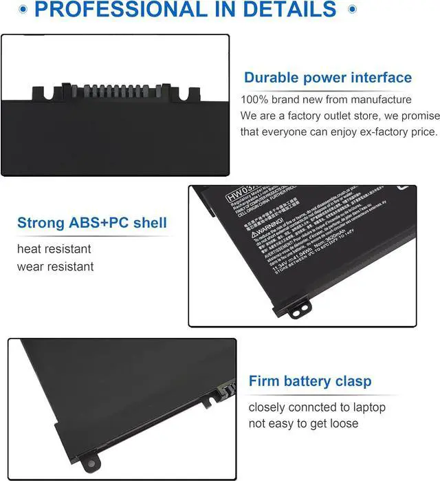 Alt view image 3 of 6 - HW03XL L97300-005 Battery Replacement for HP Pavilion 15-EG 15-EH 17-CN 17-CP 17Z-CP HW03041XL-PL HWO3XL 17-CP3045CL 15-EG1053CL 17-CN1053CL 17Z-CP100 15-EG0XXX 15-EH0XXX 15-EG1025CL 17-CN0XXX
