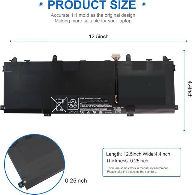Alt view image 4 of 4 - SU06XL L29184-005 Laptop Battery for HP Spectre X360 Convertible 15-df0xxx 15-df1xxx 15-df0033dx 15-df1033dx 15-df0069nr 15t-df100 15-df1043dx 15-df1043dx 15-df0013dx 15-DF 15T-DF L29048-271 SU06084XL
