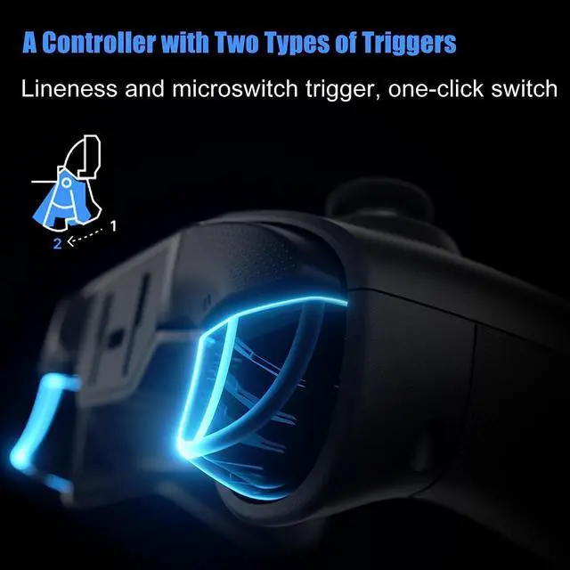 Alt view image 4 of 7 - Vader 3 Wireless Game Controller, Hall Gaming Trigger and Microswitch Trigger Changable, Carbon Film Rocker, Dual-Motor Vibration, 3ms Ultra-Low Latency, 500Hz High Polling Rate, controller
