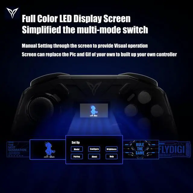 Alt view image 4 of 6 - FLYDIGI Apex 3 Elite Gaming Controller, Force Feedback Trigger, Full-Color LED Display, Multi-Platform Controller for Windows PC, NS, Android, IOS Native, TV (Standard Edition)