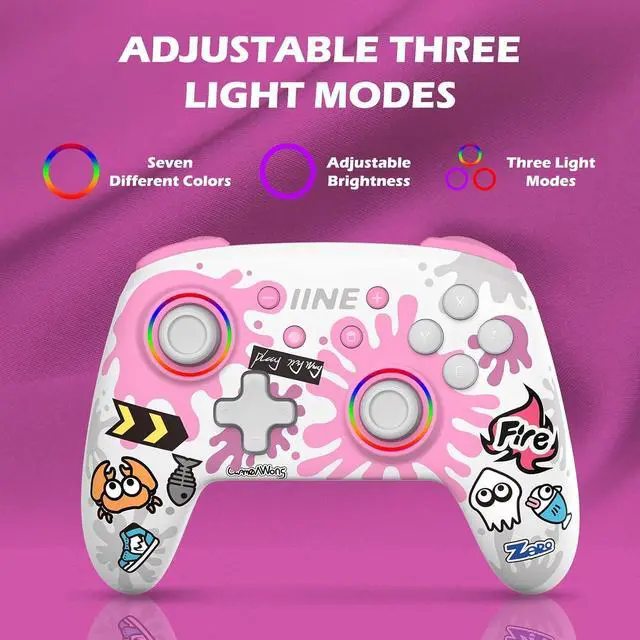 Alt view image 4 of 7 - Wireless Pro Controller Gamepad Compatible with Nintendo Switch/Oled, Support NFC with Wake Up, Dual Motion and TURBO Function